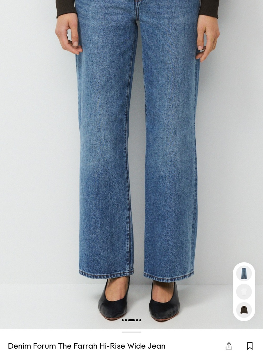 Aritzia Wide-Leg High-Rise Jeans in Medium Blue